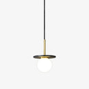 Suspension design avec abat-jour plat en marbre Gianna