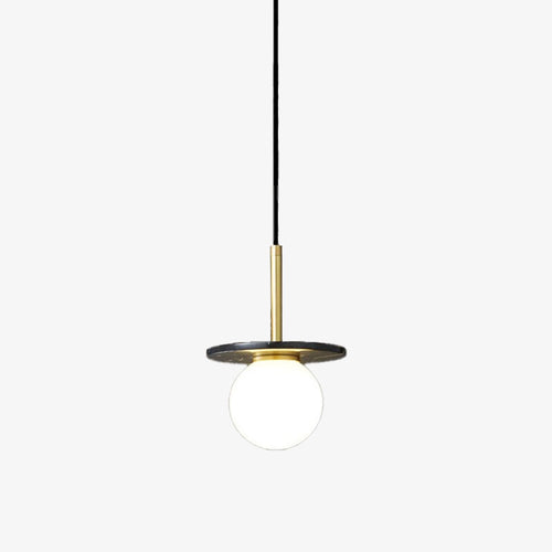 Suspension design avec abat-jour plat en marbre Gianna - vue 2 sur 12