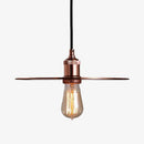 Suspension design disque chromé or rose