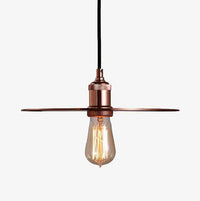 Suspension design disque chromé or rose