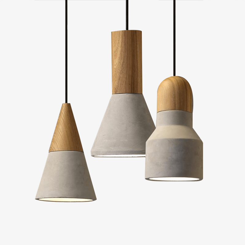 Suspension design en bois et ciment de plusieurs formes Studio - vue 8 sur 8