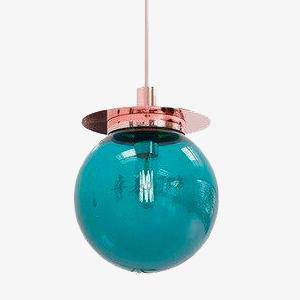 Suspension design en verre et base dorée Modern