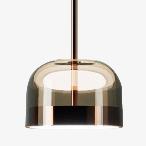 Suspension design en verre et chromée à LED Single