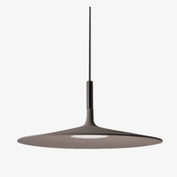 Suspension design LED avec abat-jour chapeau en ciment gris