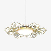 Suspension design LED avec abat-jour et anneaux métal Luxury