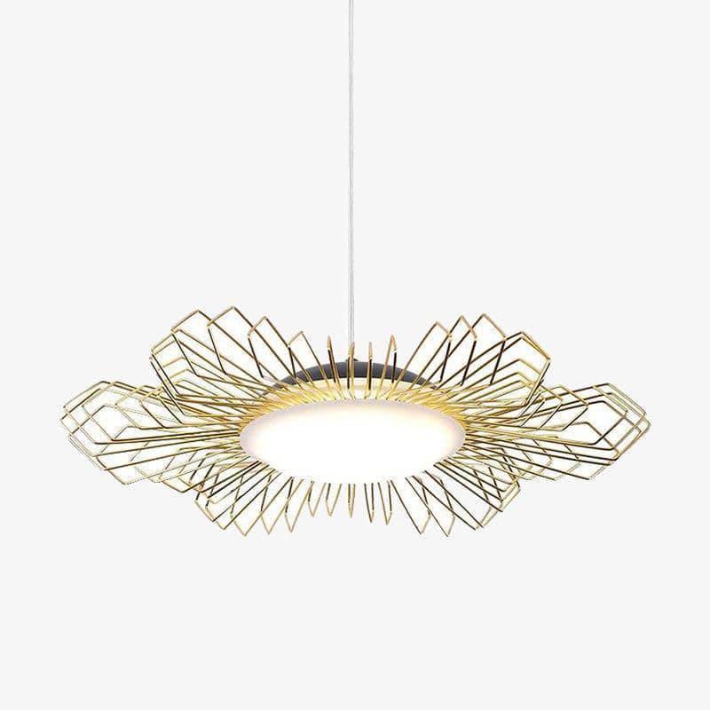 Suspension design LED avec abat-jour et anneaux métal Luxury