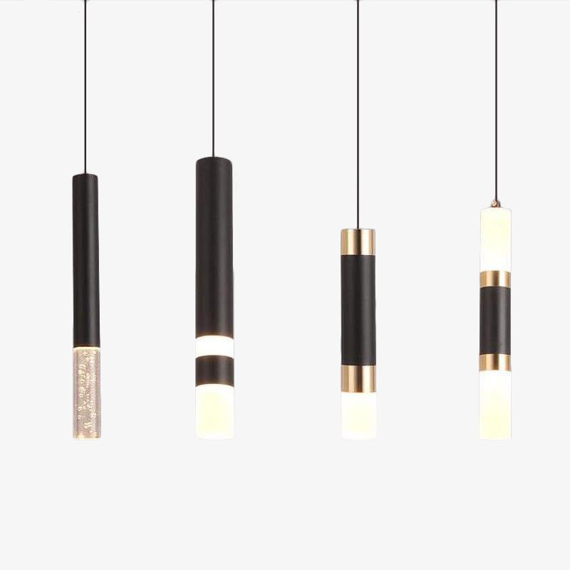 Suspension design LED cylindrique en métal et en verre Luisa - vue 1 sur 13