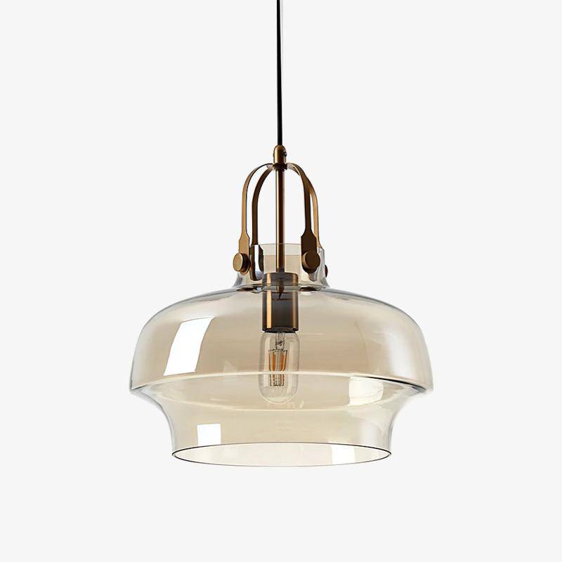 Suspension design LED en verre fumé arrondi style Hang - vue 1 sur 6