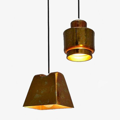 Suspension design LED style cuivre (plusieurs formes) - vue 2 sur 9