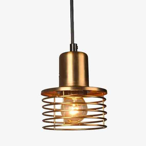 Suspension dorée cage en spirale Loft Retro - vue 2 sur 3