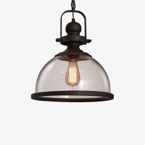 Suspension industrielle LED avec abat-jour en verre Loft - vue 2 sur 3