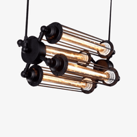 Suspension industrielle LED avec ampoule et abat-jour métal rétro