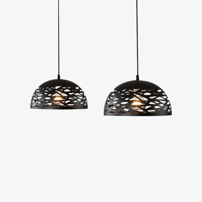 Suspension LED Modern Creative demi boule (noir, blanc ou rouge) - vue 3 sur 3
