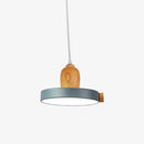Suspension scandinave circulaire en bois et métal coloré Carmina
