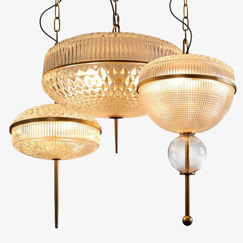 Suspension vintage style oriental en verre Helia - vue 2 sur 6