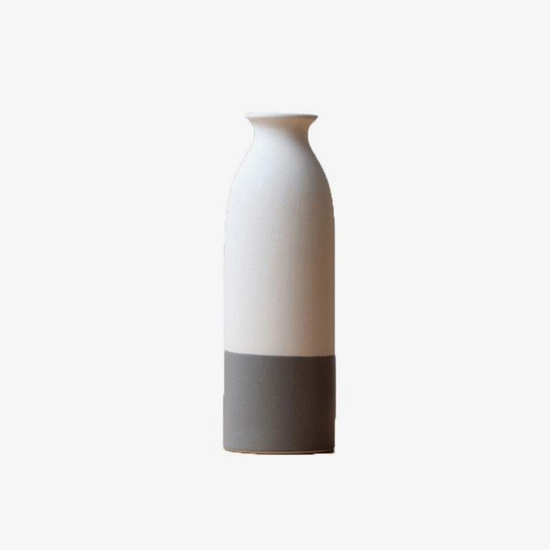 Vase design en céramique blanc et gris style japonais